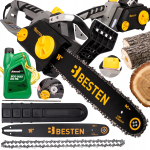 Сетевая цепная пила BESTEN электрическая сетевая с безключевой натяжкой шина 36 см для обрезки веток и деревьев 2.2 кВт