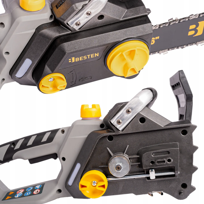 Сетевая цепная пила BESTEN электрическая сетевая с безключевой натяжкой шина 36 см для обрезки веток и деревьев 2.2 кВт