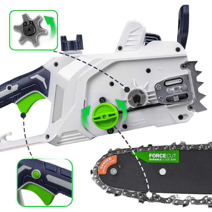 Сетевая цепная пила WUBER электрическая проводная с безключевой натяжкой шина 36 см для обрезки веток и деревьев