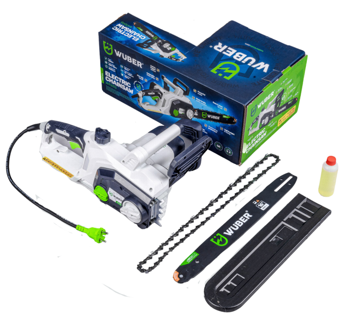 Мережева ланцюгова пила WUBER електрична провідна з безключовим натягуванням шина 36 см для обрізки гілок і дерев
