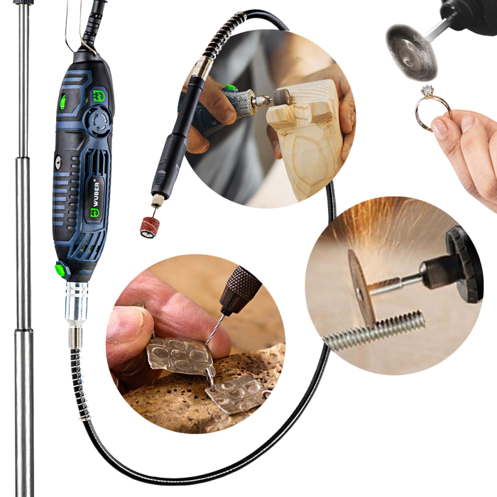 Гравер Шліфувальна машина пряма WUBER шліфмашинка гравірувальна із Гнучким Валом + насадки 300 шт