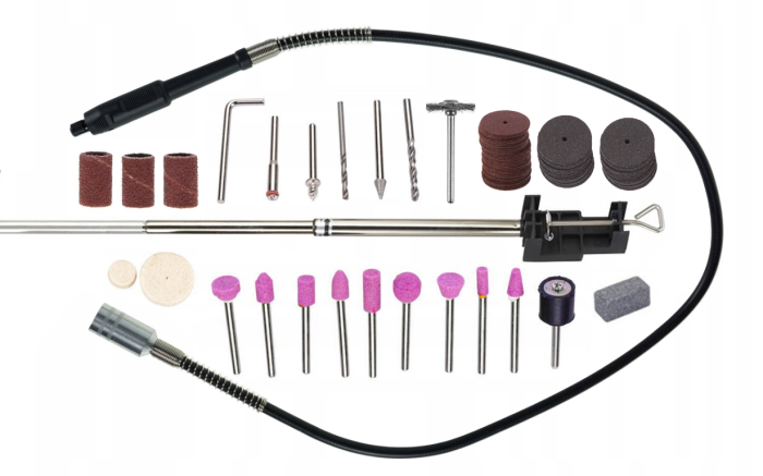 Гравер Шлифовальная машина прямая W.D.S шлифмашинка гравировальная с Гибким Валом + насадки 300 шт