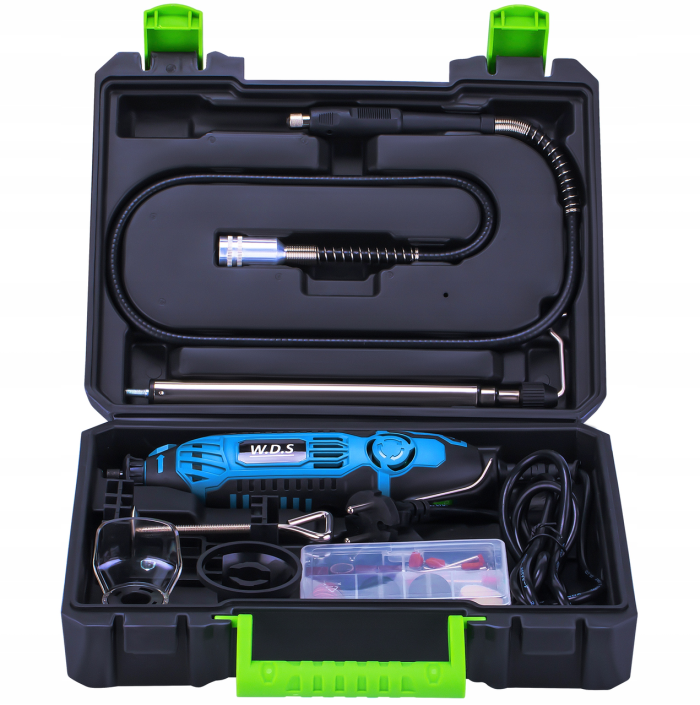 Гравер Шліфувальна машина пряма W.D.S шліфмашинка гравірувальна із Гнучким Валом + насадки 300 шт