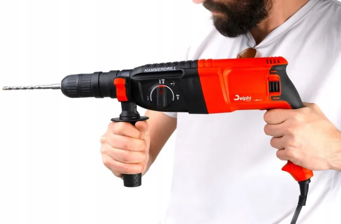 Перфоратор сетевой Delphi Tools с патроном SDS-plus и три режима сверления в пластиковом кейсе