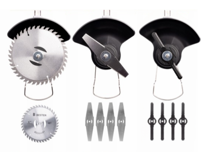 Аккумуляторный триммер BESTEN BE0002869 косилка с углом наклона головки для газона и сорняков с 2 АКБ 36V/5Ah