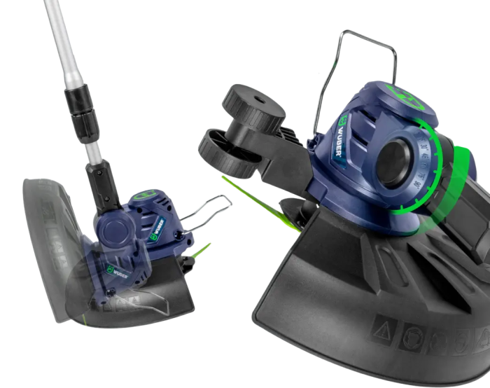 Аккумуляторный триммер WUBER косилка с углом наклона головки для газона и сорняков с 2 АКБ 36V/5Ah