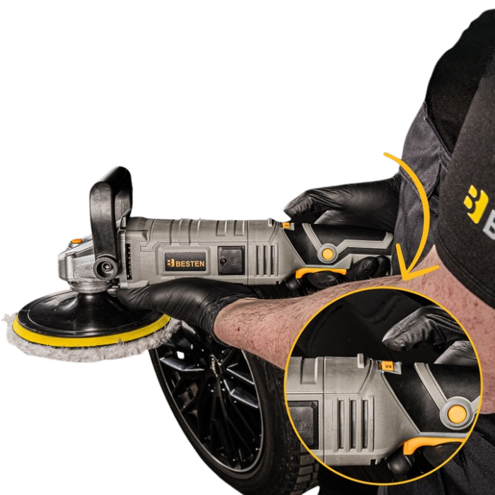 Полировальная машинка для кузова автомобиля BESTEN 2310 Вт для полировки с регулировкой оборотов.