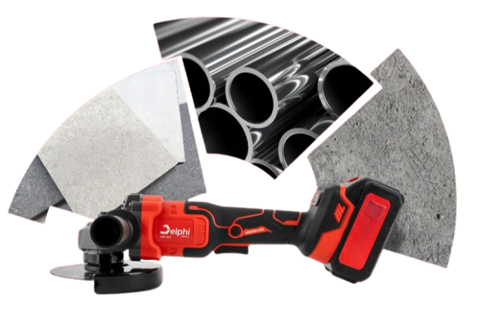Акумуляторна Болгарка Delphi Tools безщітковий двигун  із кругом 125 мм в кейсі 2 акумулятори 36V/5Ah