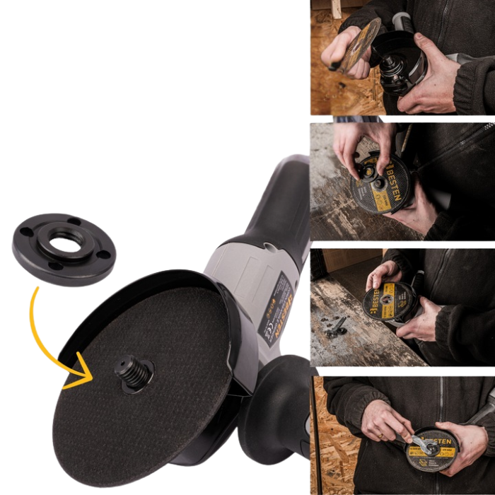 Аккумуляторная Болгарка BESTEN с бесщеточным двигателем с кругом 125 мм в кейсе 2 аккумулятора 36V/5Ah