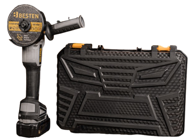 Аккумуляторная Болгарка BESTEN с бесщеточным двигателем с кругом 125 мм в кейсе 2 аккумулятора 36V/5Ah