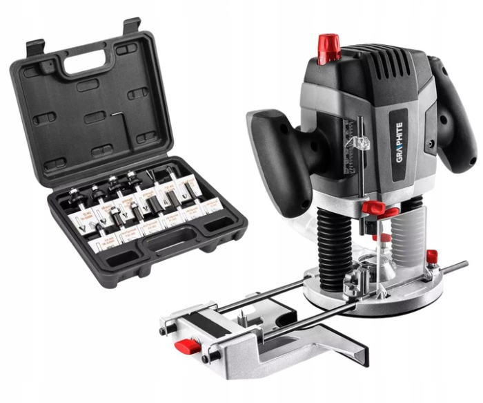 Сетевой фрезер электрический GRAPHITE с регулировкой оборотов 16000-30000 об/мин мощностью 2035 Вт.