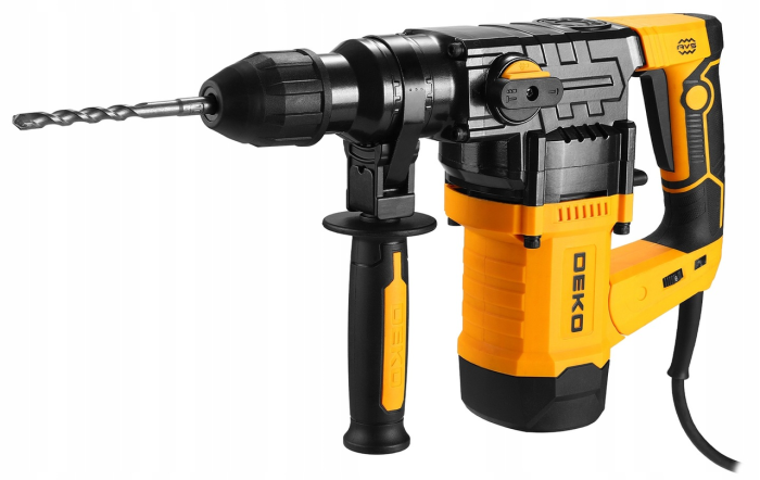 Сетевой перфоратор ударный бочковый DEKO (1155 Вт 4.5 Дж) с патроном SDS Plus в кейсе набор зубил