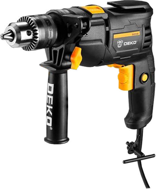Сетевая ударная дрель DEKO 1500 вт с метеллическим зубчатым патроном регулировки оборотов 0-3000 об/мин