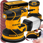 Ексцентрикова шліфмашинка DEKO 450 Вт орбітального типу із регулюванням обертів 6000-12000 об/хв