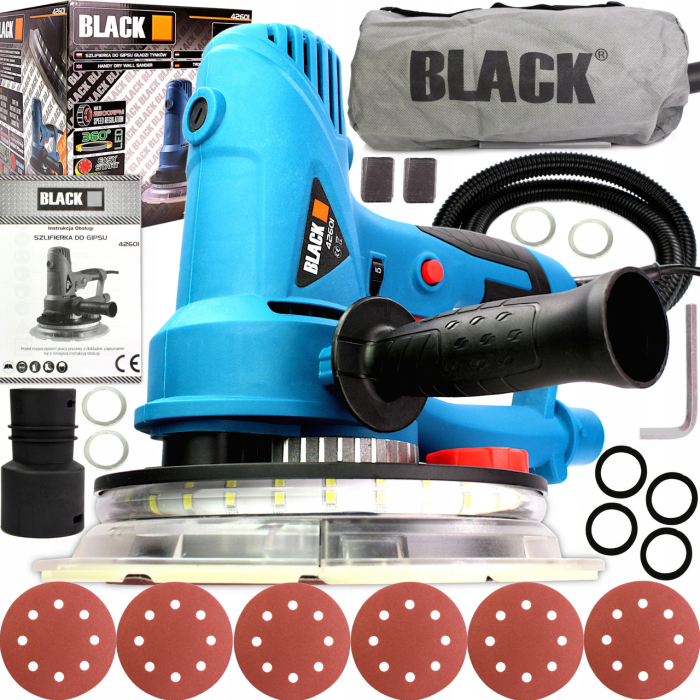 Шліфувальна машинка для стін та стелі Black багатофункціональна для шліфування із пилозбірником