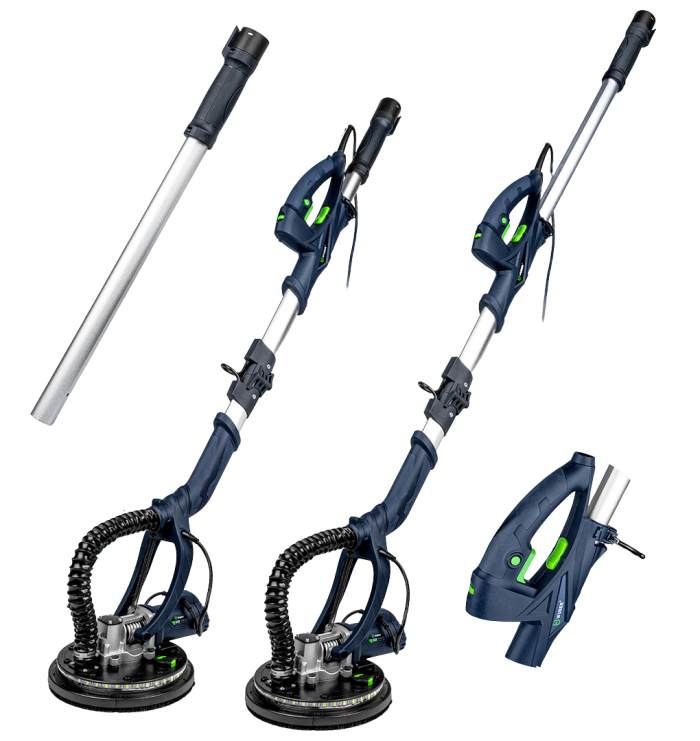 Мережева шліфмашинка жираф для штукатурки стель та стін з діодним підсвічуванням WUBER Giraffe диск 225 мм