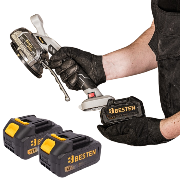 Акумуляторна віброприсоска для плитки BESTEN BE0002855 електрична  для укладання плитки із 2 АКБ 24V/5Ah в пластиковому кейсі